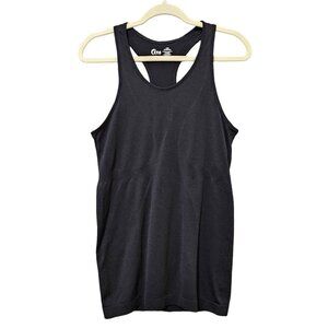 Zyia‎ Active Tank Top Womens Size Medium Nylon Blend Black Racerback Activewear